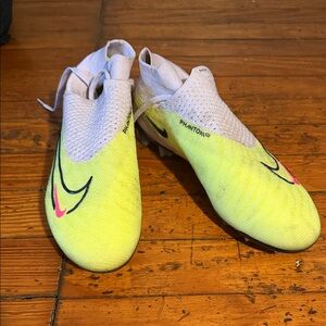 Nike Phantom Cleats in Bright Yellow and Pink